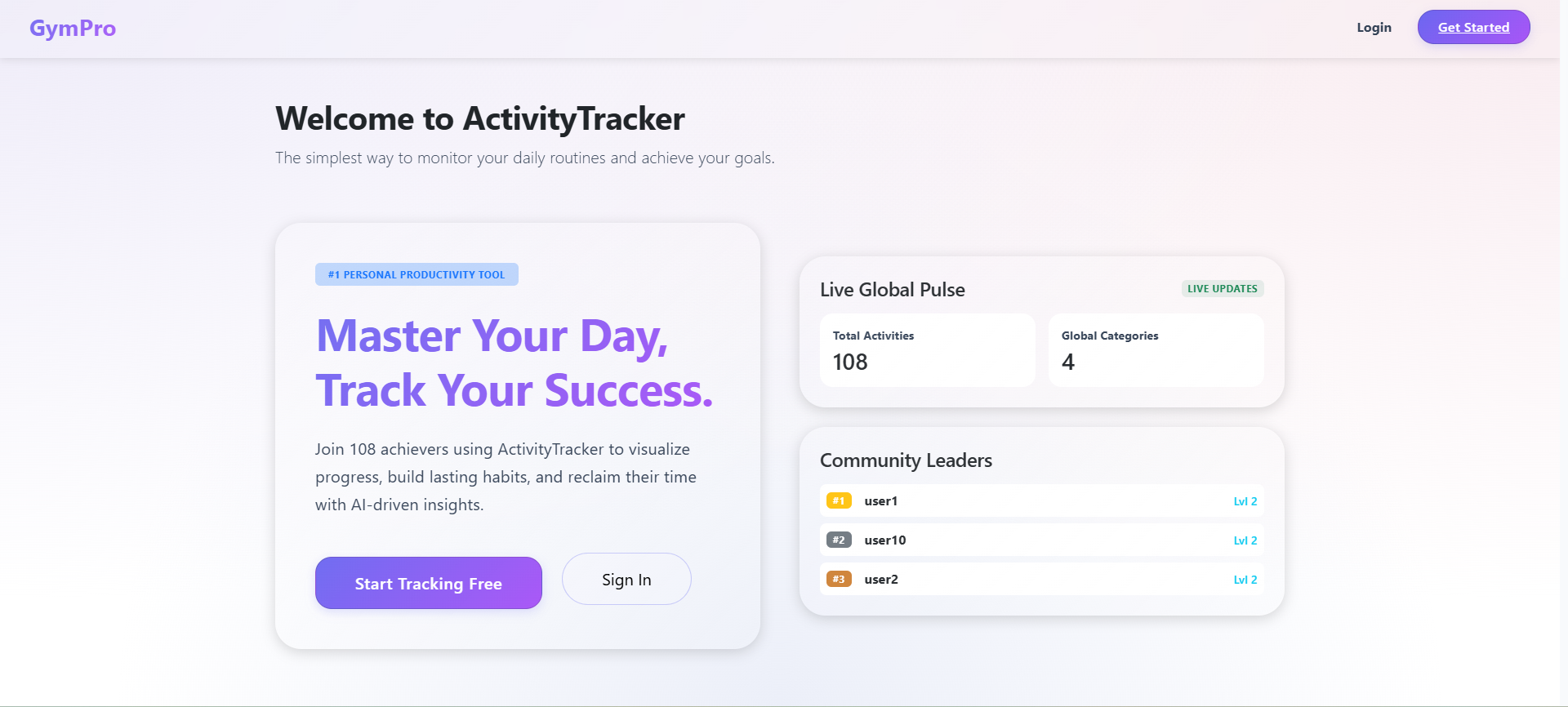 Activity Tracker API Screenshot 1