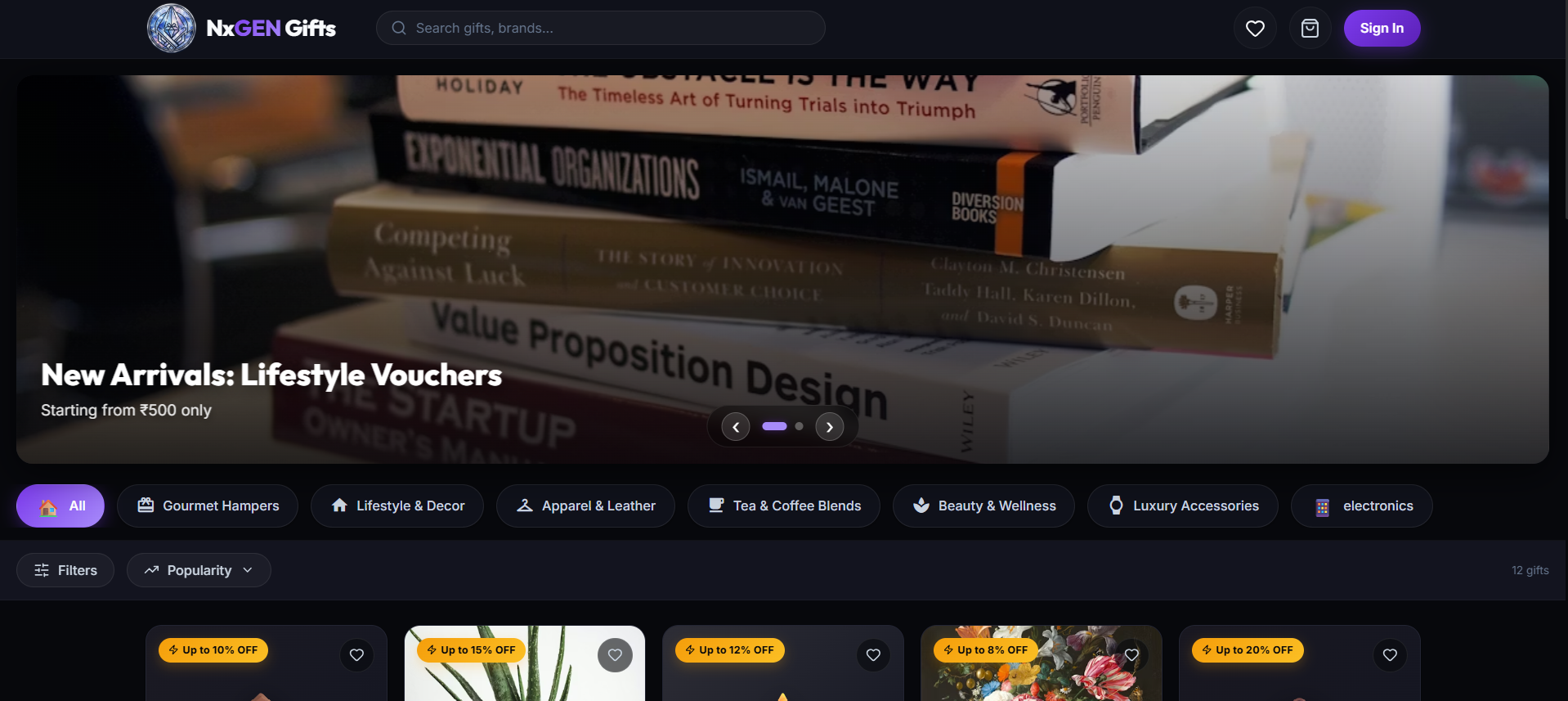 NxGen Gifts Store Screenshot 1