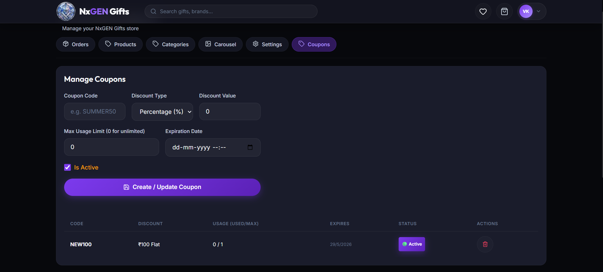 NxGen Gifts Store Screenshot 5