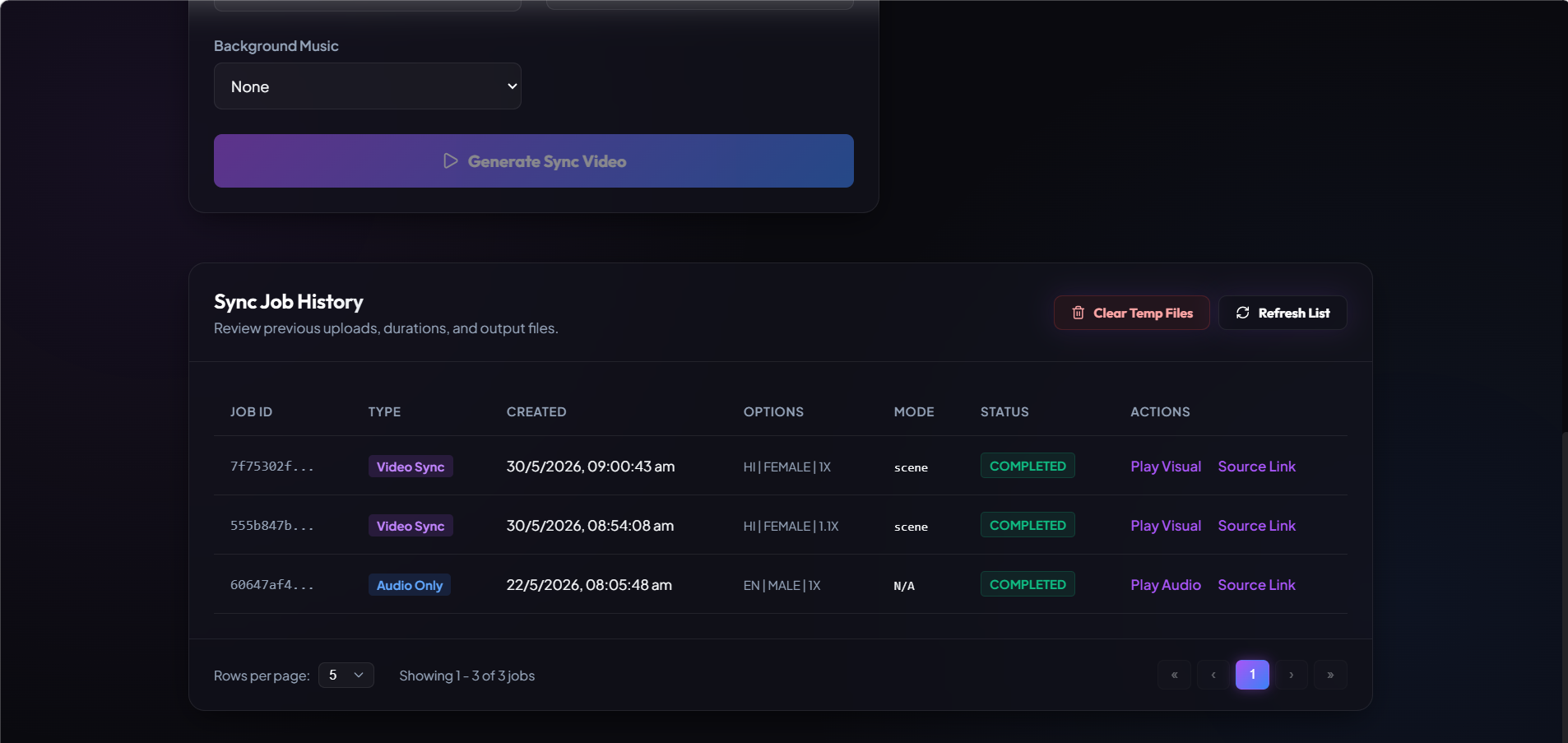 Voice Cloning Service Screenshot 2